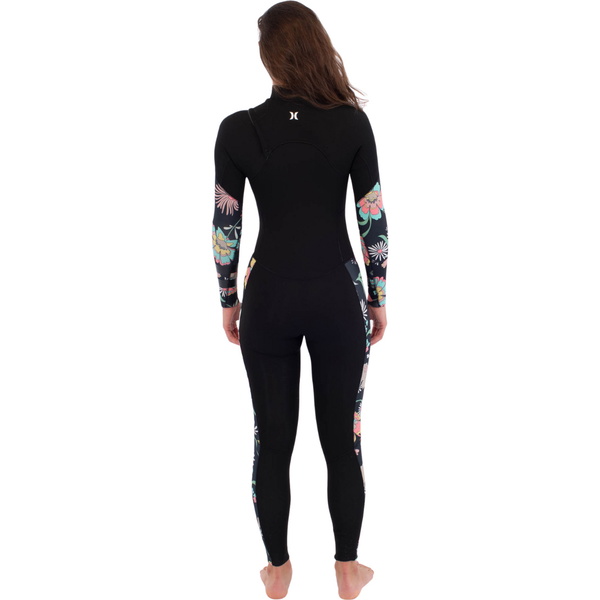 2025 Hurley Womens Plus Printed 4/3mm Chest Zip Våddragt WFS0012433 - Wonderland